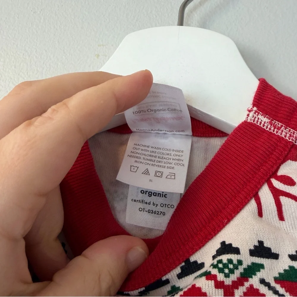 Hanna Andersson‎ HannaJams Two Piece Deer Deer Red and White Pajamas 2T